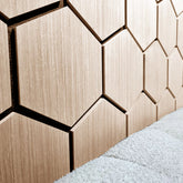 Acoustic Hexagon Wall Panels - Light Oak (Set of 4) | Soundproof Wood Panels | Fast UK Delivery